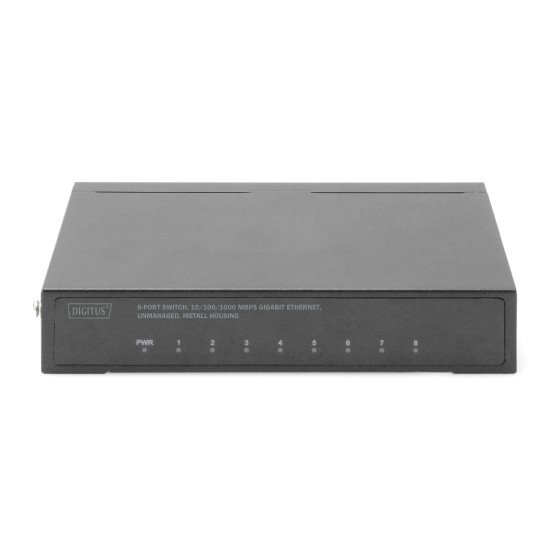 Digitus Commutateur Gigabit 8 ports, bureau, Unmanaged, boîtier en métal