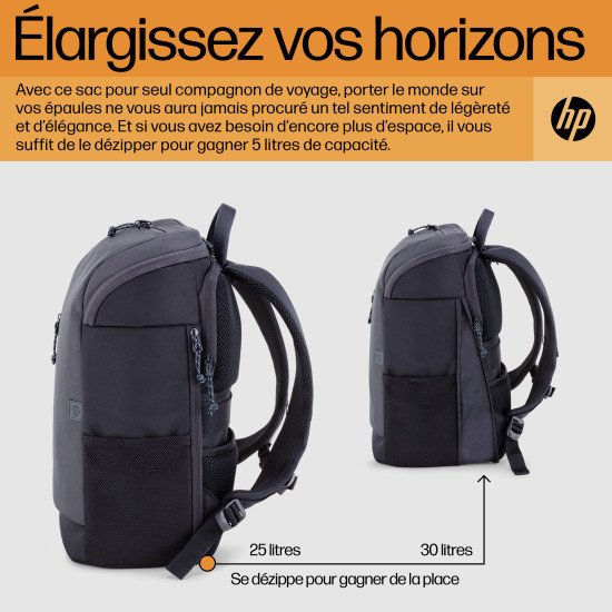 HP Sac à dos pour ordinateur portable Travel 25 litres 15,6 pouces (gris acier)