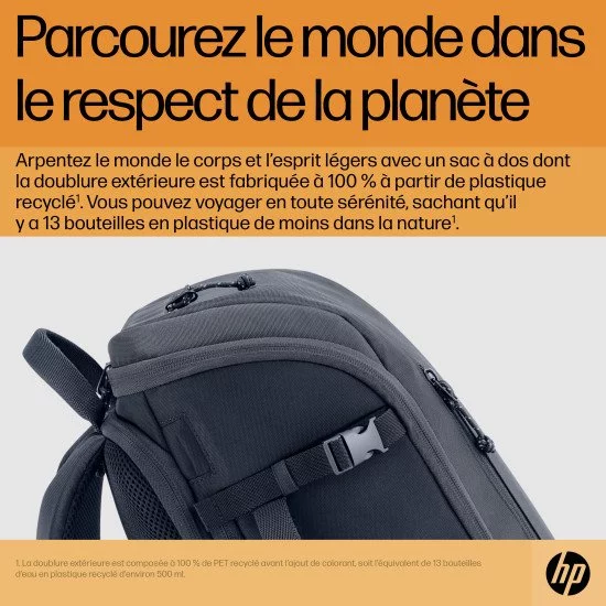 HP Sac à Dos - Top Pour Ordinateur 15.6 Pouces - Gris –