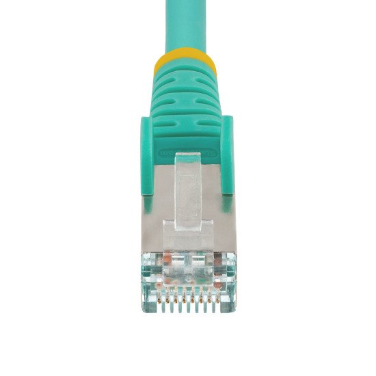 StarTech.com Câble Ethernet CAT6a 1m - Low Smoke Zero Halogen (LSZH) - 10 Gigabit 500MHz 100W PoE RJ45 S/FTP Cordon de Raccordement Réseau Snagless Turquoise avec Décharge de Tension