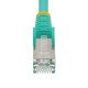 StarTech.com Câble Ethernet CAT6a 3m - Low Smoke Zero Halogen (LSZH) - 10 Gigabit 500MHz 100W PoE RJ45 S/FTP Cordon de Raccordement Réseau Snagless Turquoise avec Décharge de Tension