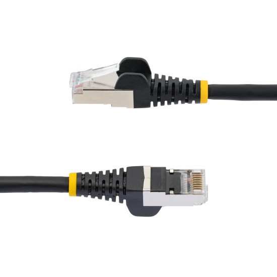 StarTech.com Câble Ethernet CAT6a 7,5m - Low Smoke Zero Halogen (LSZH) - 10 Gigabit 500MHz 100W PoE RJ45 S/FTP Cordon de Raccordement Réseau Snagless Noir avec Décharge de Tension