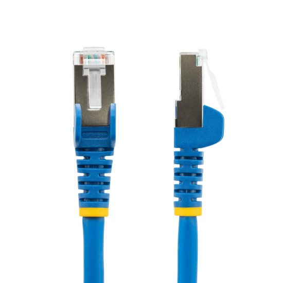 StarTech.com Câble Ethernet CAT6a 1m - Low Smoke Zero Halogen (LSZH) - 10 Gigabit 500MHz 100W PoE RJ45 S/FTP Cordon de Raccordement Réseau Snagless Bleu avec Décharge de Tension