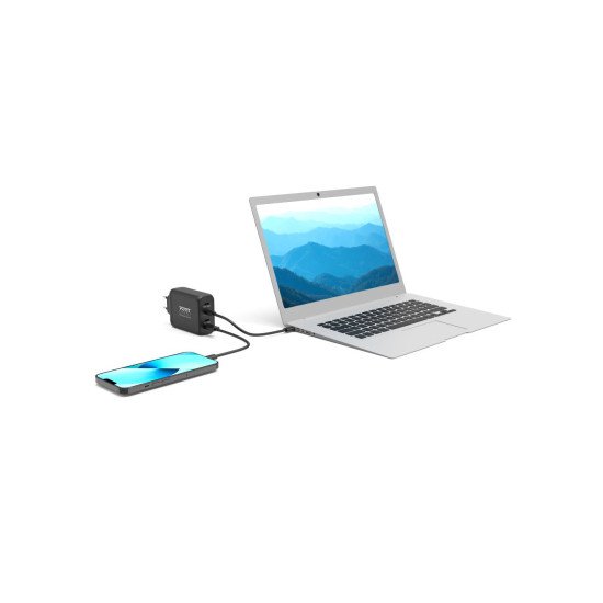 Port Designs 900107-EU chargeur d'appareils mobiles Netbook, Ordinateur portable, Smartphone, Tablette Noir Secteur Charge rapide Intérieure