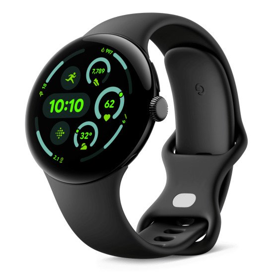 Google Pixel Watch 3 AMOLED 45 mm Numérique Écran tactile 4G Noir Wifi GPS (satellite)