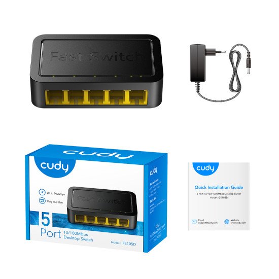 Cudy FS105D commutateur réseau Fast Ethernet (10/100) Noir