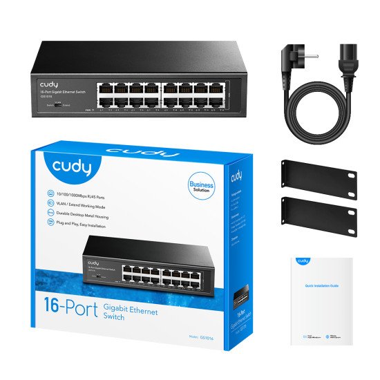 Cudy GS1016 commutateur réseau Gigabit Ethernet (10/100/1000) Noir