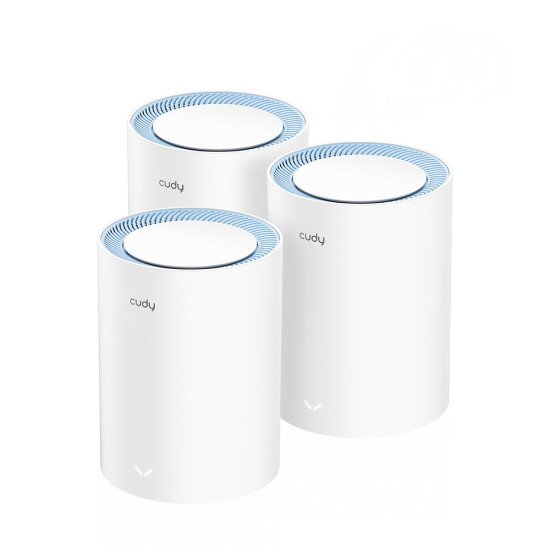 Cudy M1200 3-PACK système Wi-Fi maillé Bi-bande (2,4 GHz / 5 GHz) Wi-Fi 5 (802.11ac) Blanc 1 Interne