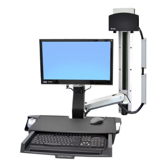 Ergotron StyleView Sit-Stand Combo System with Worksurface 61 cm (24") Aluminium