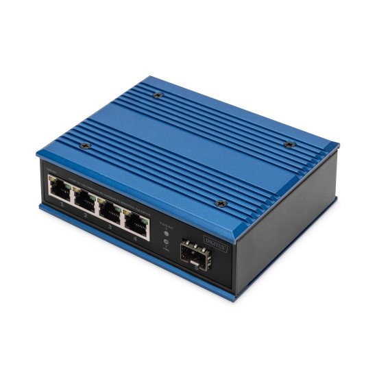 Digitus Commutateur industriel PoE 4 ports 10/100/1000BASE-TX + 1 port 1000BASE-FX