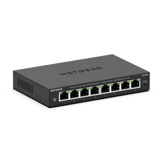 NETGEAR GS308E Géré L2/L3 Gigabit Ethernet (10/100/1000) Connexion Ethernet POE Noir