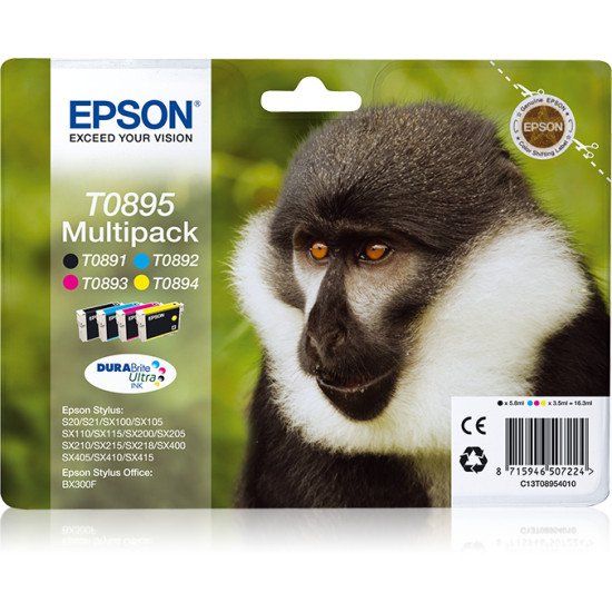 Epson Multipack "Singe" 4 couleurs - Encre DURABrite Ultra noire, cyan, magenta, jaune