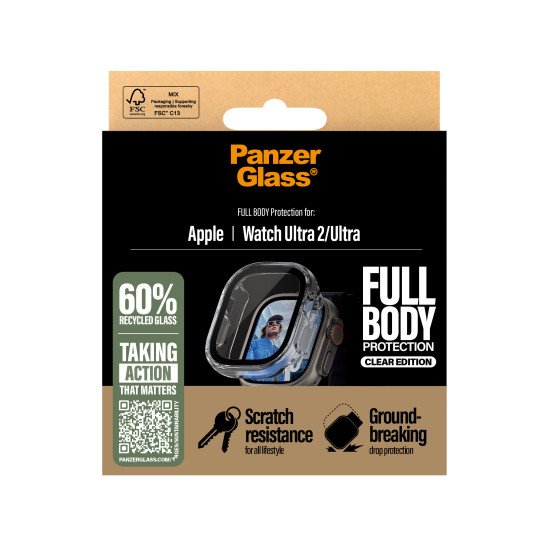 PanzerGlass PG Scrn Snap FB TP Watch Ultra 2024 Transparent Polyéthylène téréphthalate (PET)