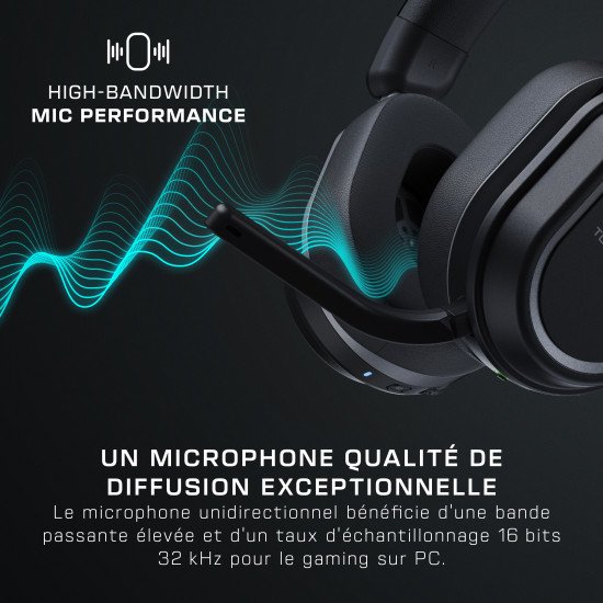 Turtle Beach Casque gaming amplifié multiplateforme sans fil Stealth 700 pour PC, PS5, PS4 et mobile - Audio 24 bits, haut-parleurs 60 mm, microphone avec isolation acoustique par l'IA, Bluetooth, autonomie de la batterie de 80 h - Noir