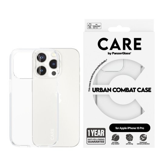 PanzerGlass CARE by PG Transparent iPhone 15 Pro coque de protection pour téléphones portables Housse