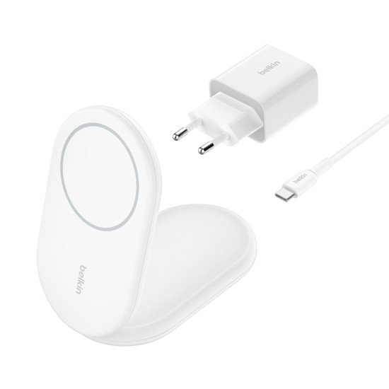 Belkin BoostCharge Écouteurs, Smartphone Blanc USB Recharge sans fil Charge rapide Intérieure