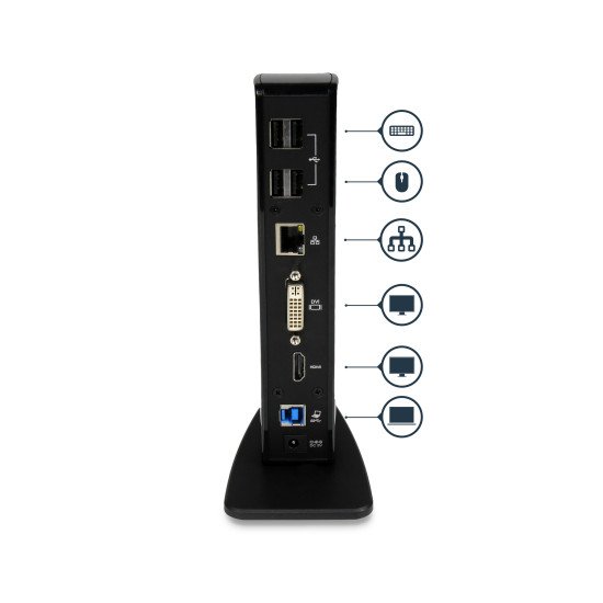 StarTech.com Station d'accueil USB 3.0 double affichage pour PC portable - Réplicateur de ports HDMI et DVI