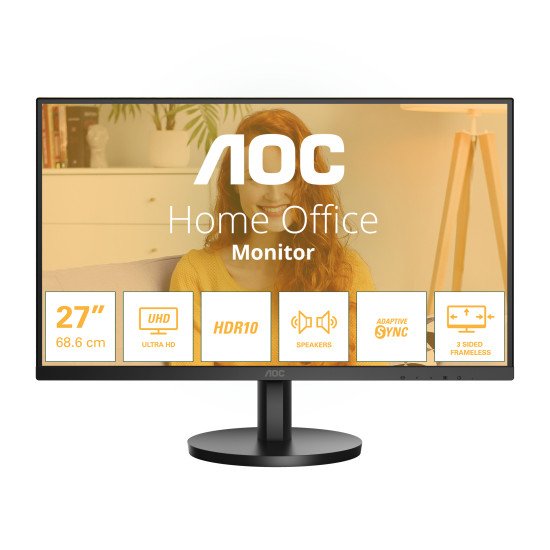 AOC B3 U27B3A écran PC 68,6 cm (27") 3840 x 2160 pixels 4K Ultra HD LCD Noir