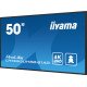 iiyama LH5065UHSB-B1AG affichage de messages Écran plat de signalisation numérique 125,7 cm (49.5") LCD Wifi 800 cd/m² 4K Ultra HD Noir Intégré dans le processeur Android 11 24/7