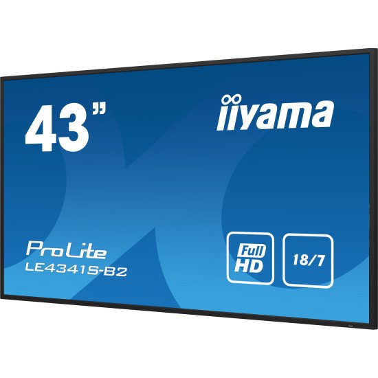 iiyama PROLITE LE4341S-B2 Écran plat de signalisation numérique 108 cm (42.5") LCD 350 cd/m² Full HD Noir 18/7