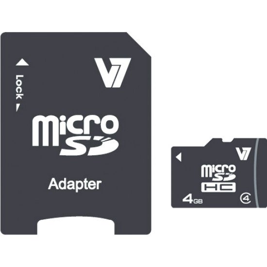 V7 Micro Carte SDHC Class 4 4Go + Adapter