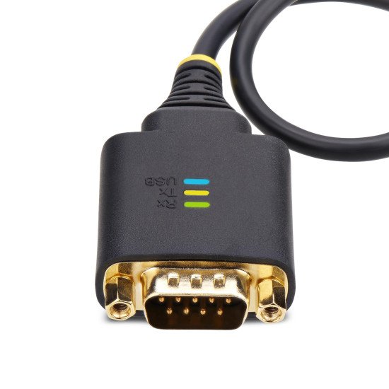 StarTech.com Câble USB vers Série de 30cm, Rétention COM, FTDI, Câble Adaptateur USB-A vers DB9 RS232, Vis/Écrous DB9 Interchangeables, Protection ESD, Windows/macOS/Linux