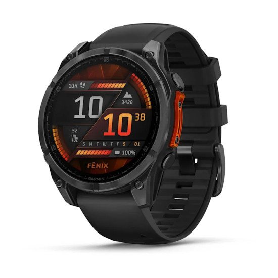 Garmin Fenix 8 3,56 cm (1.4") AMOLED 47 mm Numérique 454 x 454 pixels Écran tactile Noir Wifi GPS (satellite)