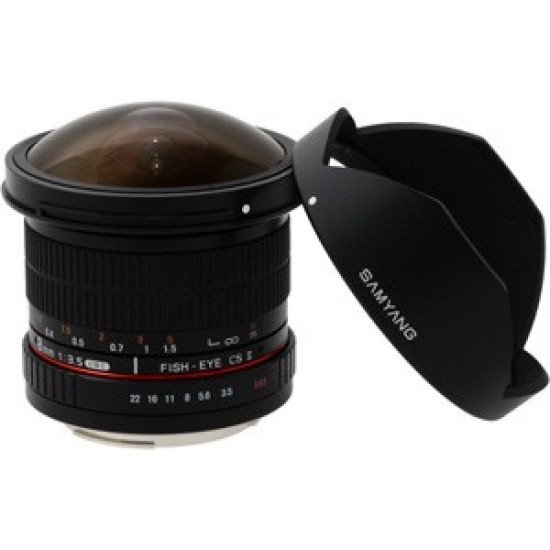 Samyang 8mm f/3.5 Asph IF MC Fisheye CSII DH SLR Objectif large "fish eye" Noir