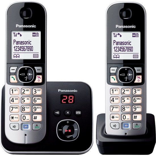 Panasonic KX-TG6822GB téléphone Téléphone DECT Identification de l'appelant Noir, Argent