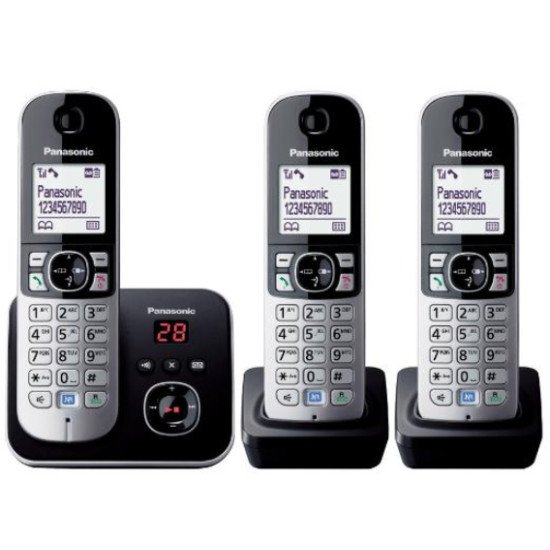 Panasonic KX-TG6823GB téléphone Téléphone DECT Identification de l'appelant Noir, Argent