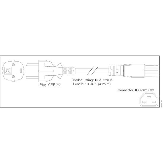 Cisco PWR-CAB-AC-EU= câble électrique 4,25 m CEE7/7 Coupleur C21