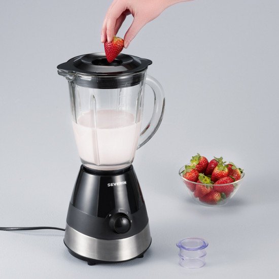 Severin SM 3718 blender 1,5 L Mélangeur de table 550 W Noir, Acier brossé