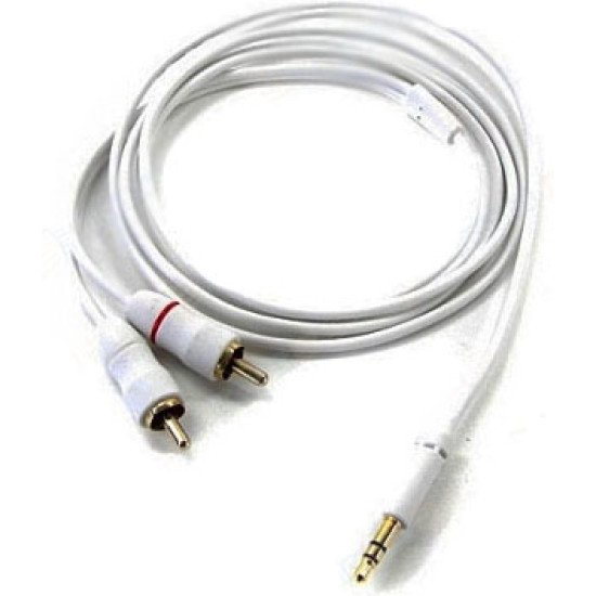 Inakustik 3m RCA câble audio 2 x RCA 3,5mm Blanc