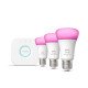 Philips Hue White and Color ambiance Kit de démarrage : 3 ampoules connectées E27 (1100)