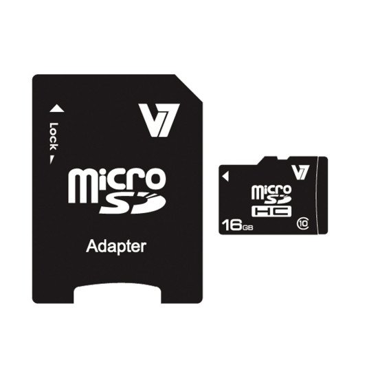 V7 Carte Micro SDHC 16 Go classe 10 + adaptateur SD