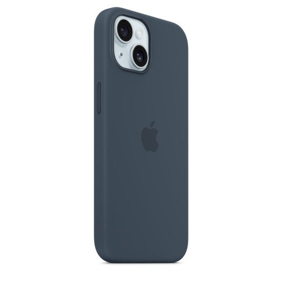 Apple Coque en silicone avec MagSafe pour iPhone 15 - Bleu orage