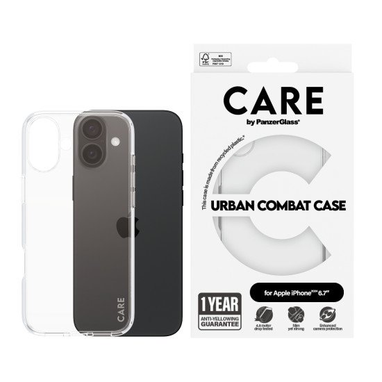 PanzerGlass CARE by PG Transparent iPhone16 6.7 coque de protection pour téléphones portables Housse