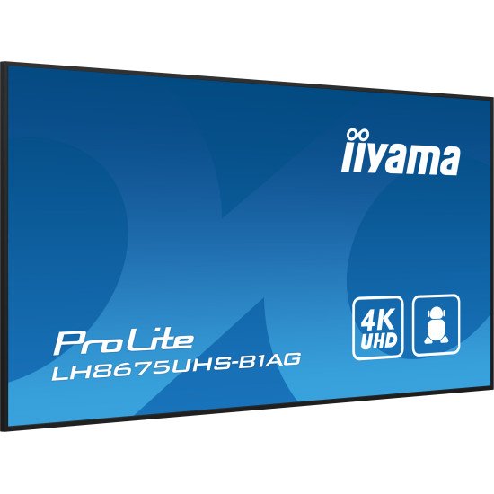 iiyama ProLite Écran plat de signalisation numérique 2,17 m (85.6") LCD Wifi 500 cd/m² 4K Ultra HD Noir Intégré dans le processeur Android 11 24/7