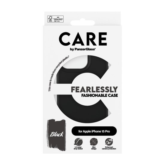 PanzerGlass CARE by PG BLK iPhone 15 Pro coque de protection pour téléphones portables Housse Transparent