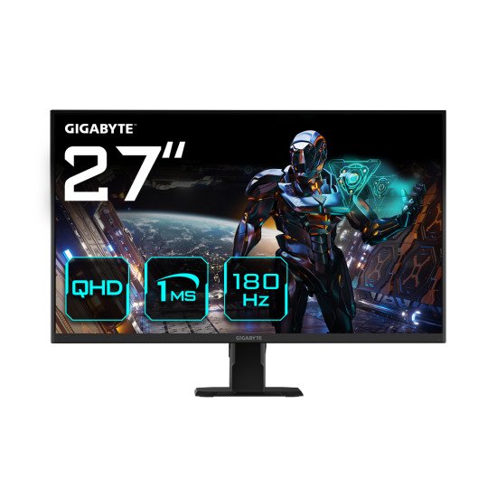 GIGABYTE GS27QA Moniteur de jeu 27" QHD - 2560 x 1440 (QHD), 180Hz, 1ms, 300 cd/m2, FreeSync, HDR Ready, HDMI 2.0, DisplayPort 1.4