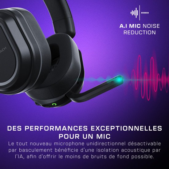 Turtle Beach Casque gaming amplifié multiplateforme sans fil Stealth 700 pour PS5, PS4, PC et mobile - Haut-parleurs 60 mm, microphone avec isolation acoustique par l'IA, Bluetooth, autonomie 80 heures, deux émetteurs - Noir