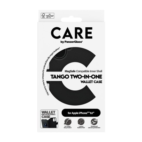 PanzerGlass CARE by PG Tango 2in1 wall iPhone16 6.1 coque de protection pour téléphones portables Housse Transparent