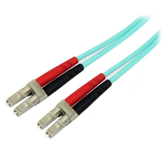 StarTech.com Câble Réseau Fibre Optique 10 Gb OM3 LC vers LC Mâle / Mâle - Duplex Multimode 50 / 125 LSZH Aqua 3 m