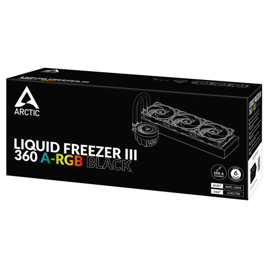 ARCTIC Liquid Freezer III 360 A-RGB Processeur Refroidisseur de liquide tout-en-un 12 cm Noir 1 pièce(s)