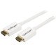 StarTech.com Câble HDMI haute vitesse Ultra HD 4k de 3m - Cordon HDMI CL3 pour installation murale - M/M - Blanc