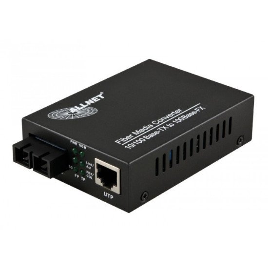 ALLNET ALL-MC102-SC-MM convertisseur de support réseau 100 Mbit/s Multimode Noir