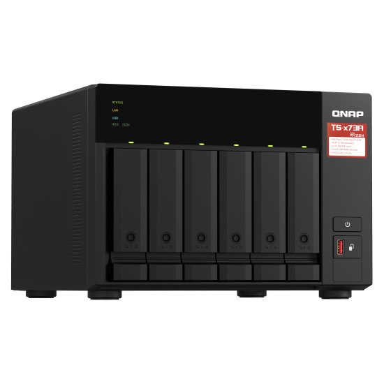 QNAP TS-673A NAS Tower AMD Ryzen V1500B 8 Go DDR4 36 To HDD QNAP Turbo System Anthracite