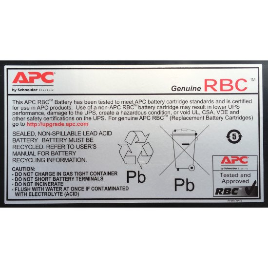 APC APCRBC105 Sealed Lead Acid (VRLA)