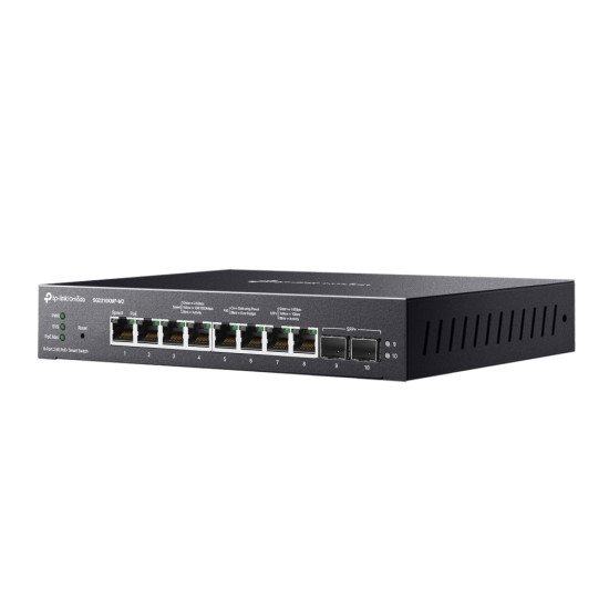 TP-Link Omada SG2210XMP-M2 commutateur réseau Géré L2/L2+ 2.5G Ethernet (100/1000/2500) Connexion Ethernet POE Montage sur le bureau ou sur le mur Noir