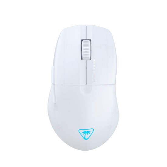 Turtle Beach Pure Air - Souris de gaming RGB ergonomique sans fil ultra-légère, capteur optique 26 000 PPP, batterie 125 heures, double système sans fil, interrupteurs optiques TITAN, Bluetooth, éclairage RGB. Semi-translucide blanc